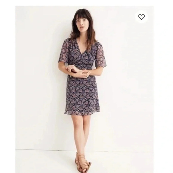 MADEWELL Orchard Flutter Sleeve Dress Flan Floral. Size 4 Sold-out online - Picture 3 of 9